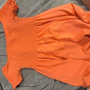 Rue21 Coral Shirred Sleeve Blouse